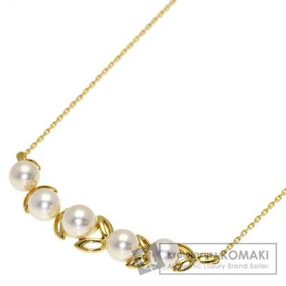 MIKIMOTO Pearl Pearl Leaf Motif Necklace K18 Yellow Gold Ladies [Used]