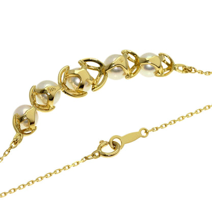 MIKIMOTO Pearl Pearl Leaf Motif Necklace K18 Yellow Gold Ladies [Used]