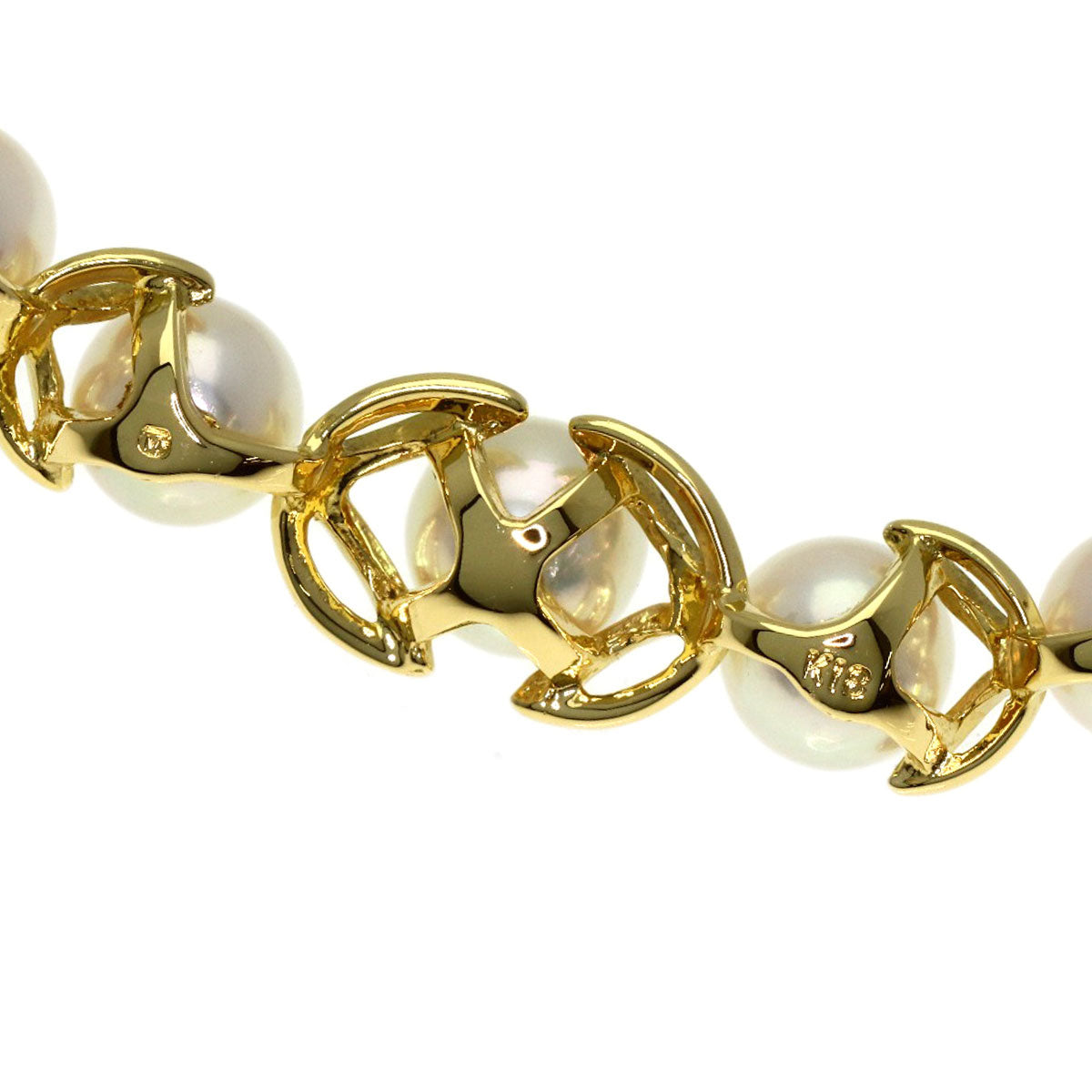 MIKIMOTO Pearl Pearl Leaf Motif Necklace K18 Yellow Gold Ladies [Used]