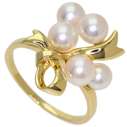 MIKIMOTO Pearl Pearl Ribbon Ring K18 Yellow Gold Ladies [Used]