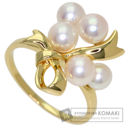 MIKIMOTO Pearl Pearl Ribbon Ring K18 Yellow Gold Ladies [Used]