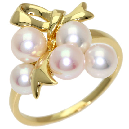MIKIMOTO Pearl Pearl Ribbon Ring K18 Yellow Gold Ladies [Used]