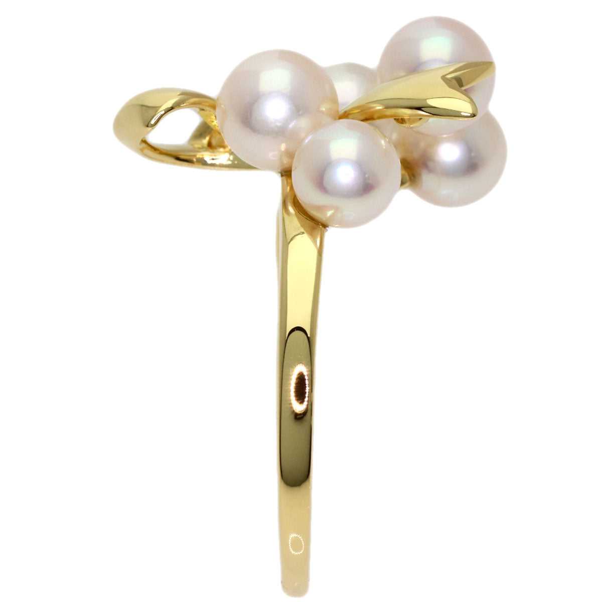 MIKIMOTO Pearl Pearl Ribbon Ring K18 Yellow Gold Ladies [Used]