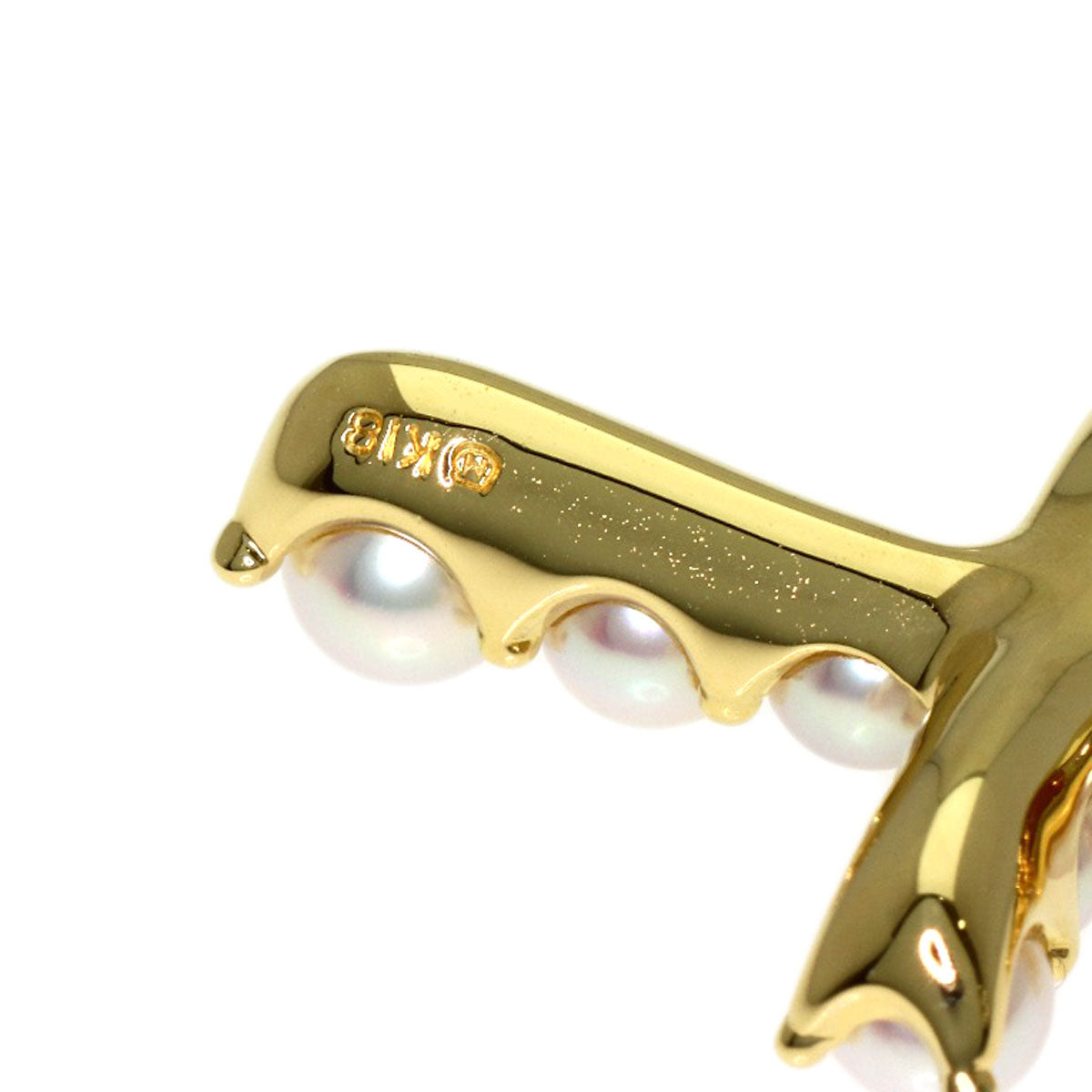 MIKIMOTO Cross Pearl Pearl Necklace K18 Yellow Gold Ladies [Used]