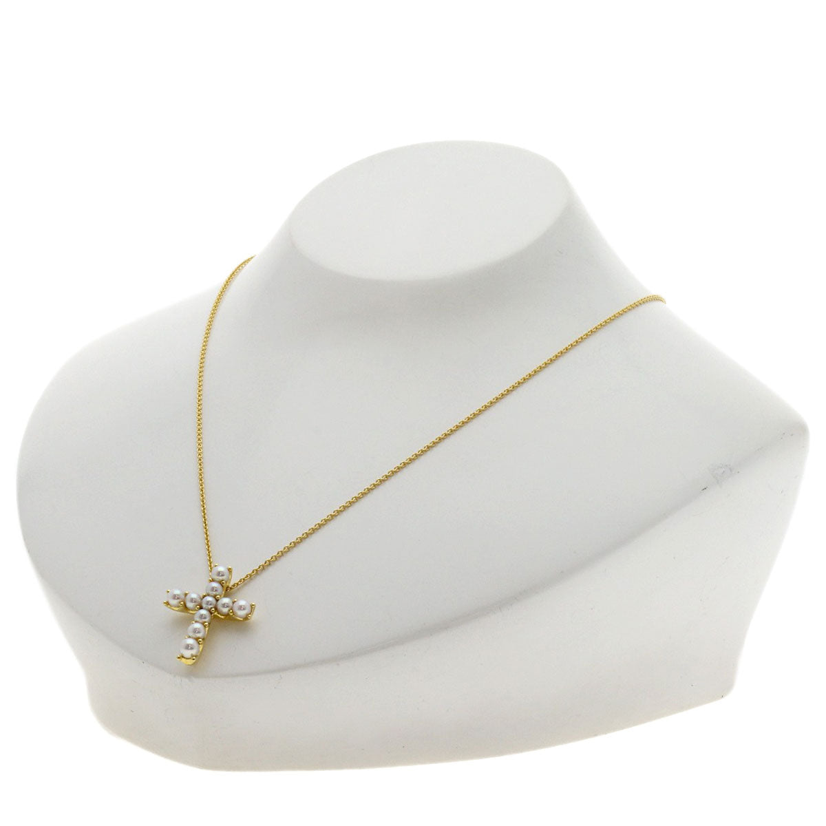 MIKIMOTO Cross Pearl Pearl Necklace K18 Yellow Gold Ladies [Used]
