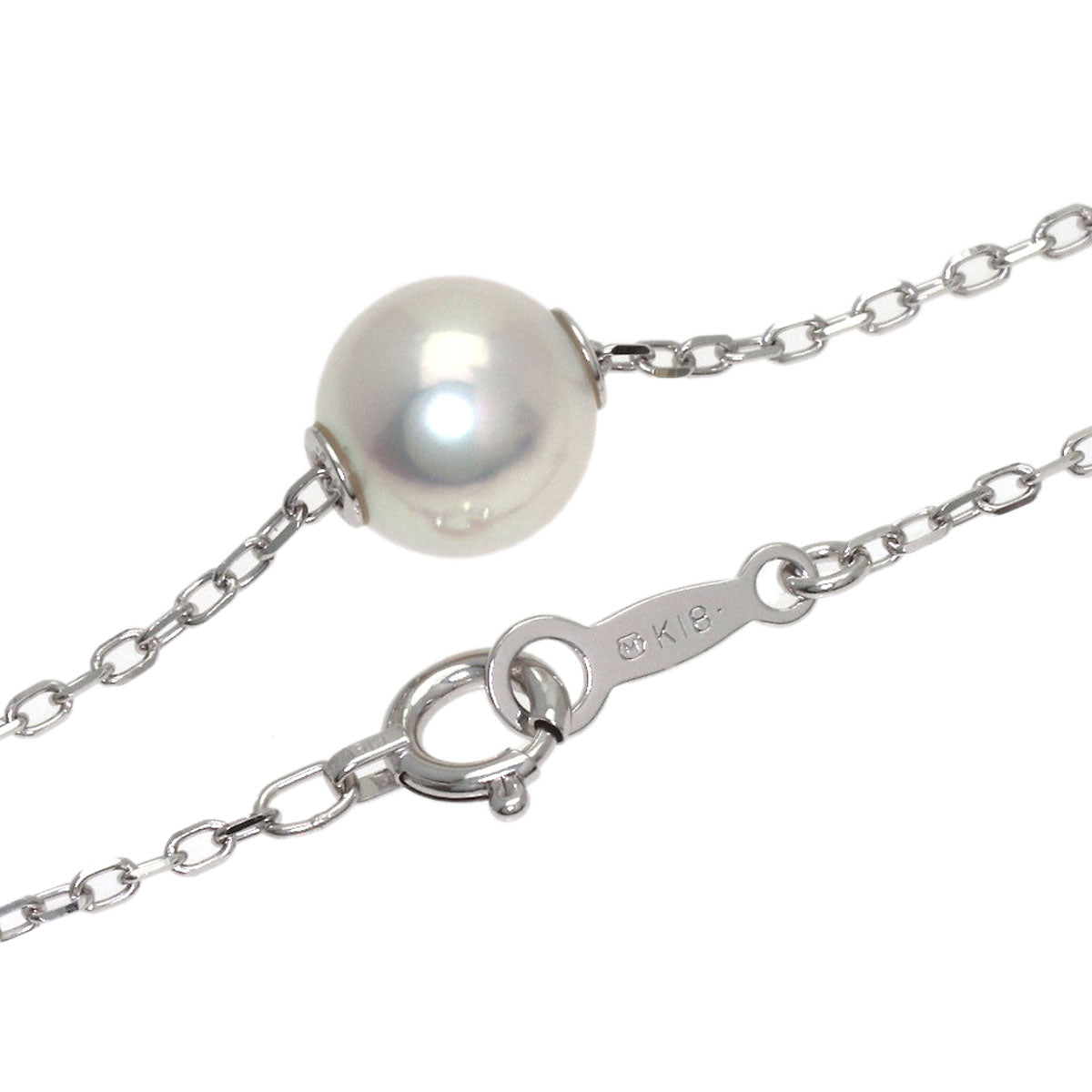 MIKIMOTO Pearl Pearl Necklace K18 White Gold Ladies [Used]