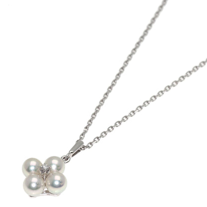 MIKIMOTO Pearl Pearl Diamond Necklace K18 Yellow Gold Ladies [Used]