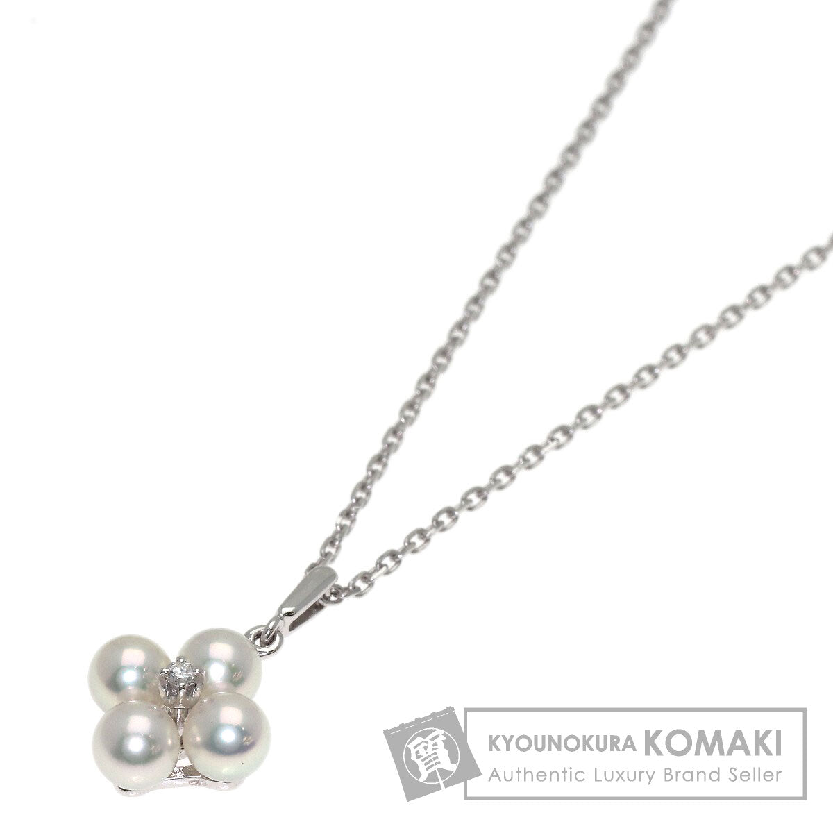 MIKIMOTO Pearl Pearl Diamond Necklace K18 Yellow Gold Ladies [Used]