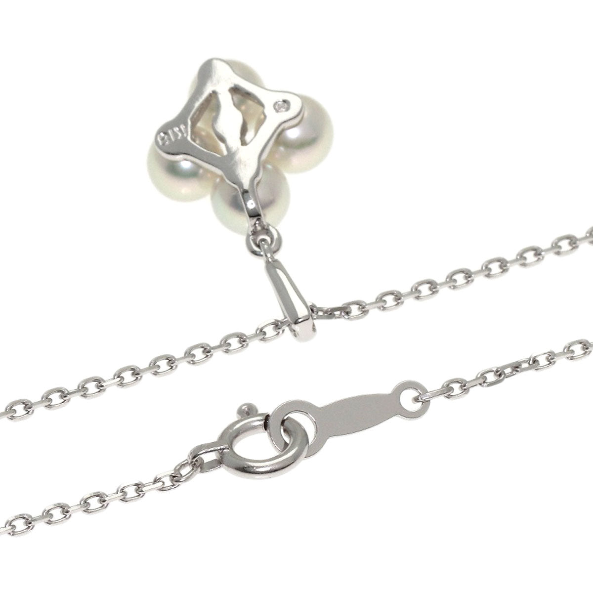 MIKIMOTO Pearl Pearl Diamond Necklace K18 Yellow Gold Ladies [Used]