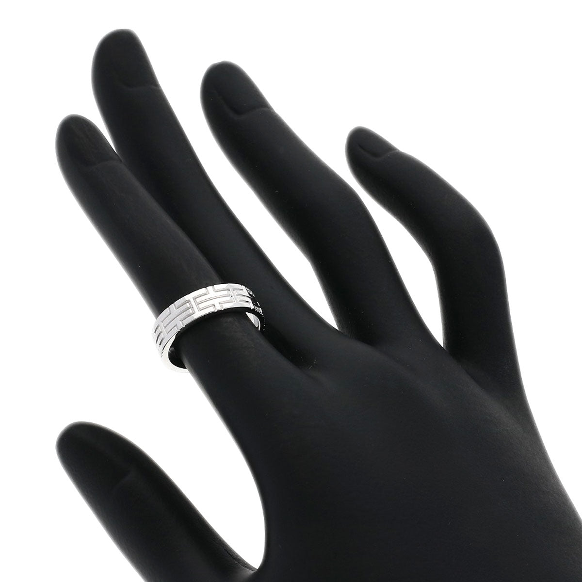 HERMES Kilim Diamond # 49 Ring K18 White Gold Ladies [Used]