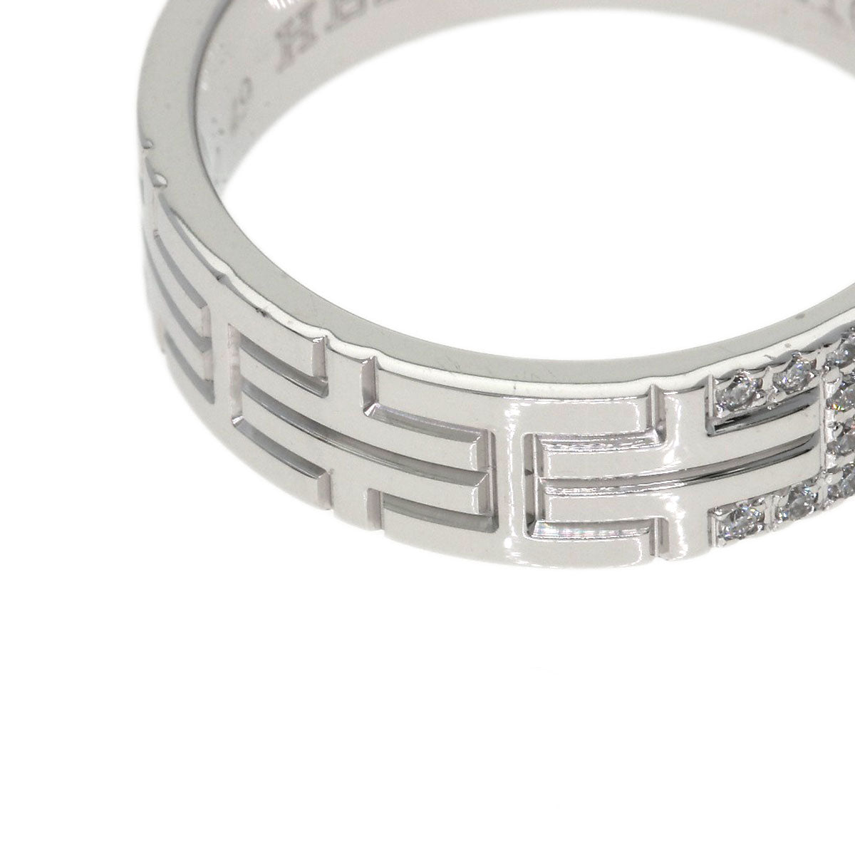 HERMES Kilim Diamond # 49 Ring K18 White Gold Ladies [Used]