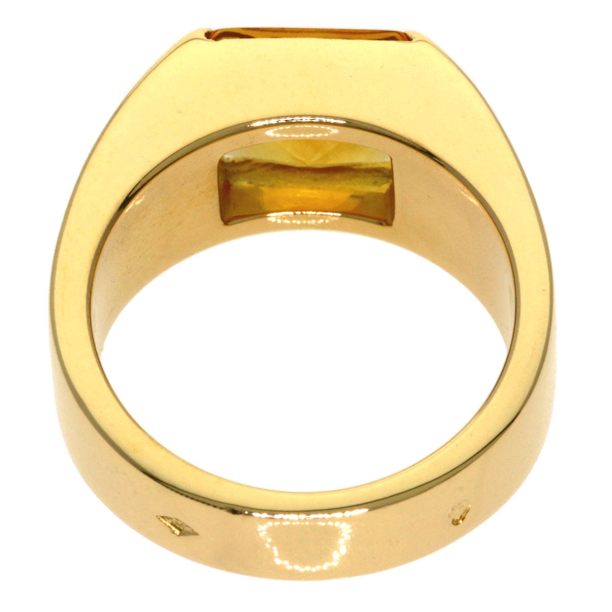 CARTIER Tank Citrin #50 Ring K18 Yellow Gold Ladies [Used]