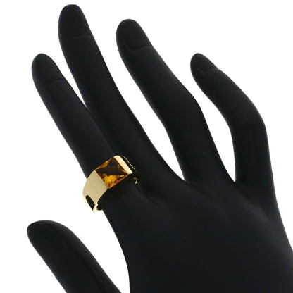 CARTIER Tank Citrin #50 Ring K18 Yellow Gold Ladies [Used]