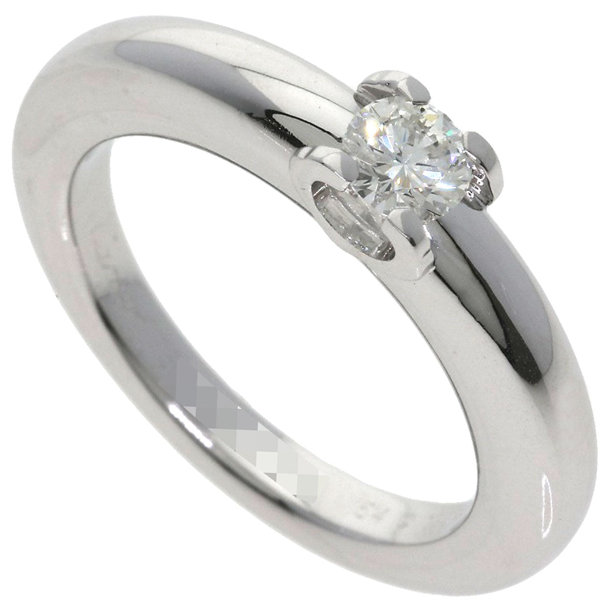 CARTIER C de Cartier Solitaire Diamond #54 Ring K18 White Gold Ladies [Used]