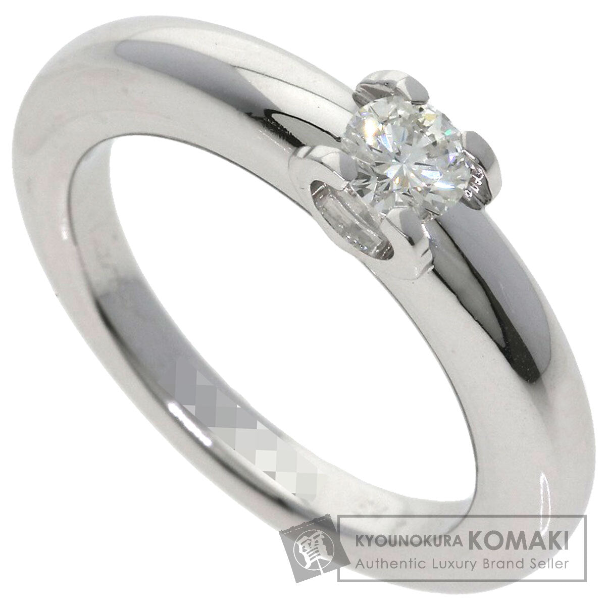 CARTIER C de Cartier Solitaire Diamond #54 Ring K18 White Gold Ladies [Used]