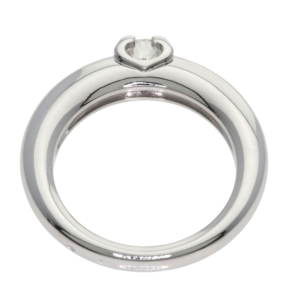 CARTIER C de Cartier Solitaire Diamond #54 Ring K18 White Gold Ladies [Used]