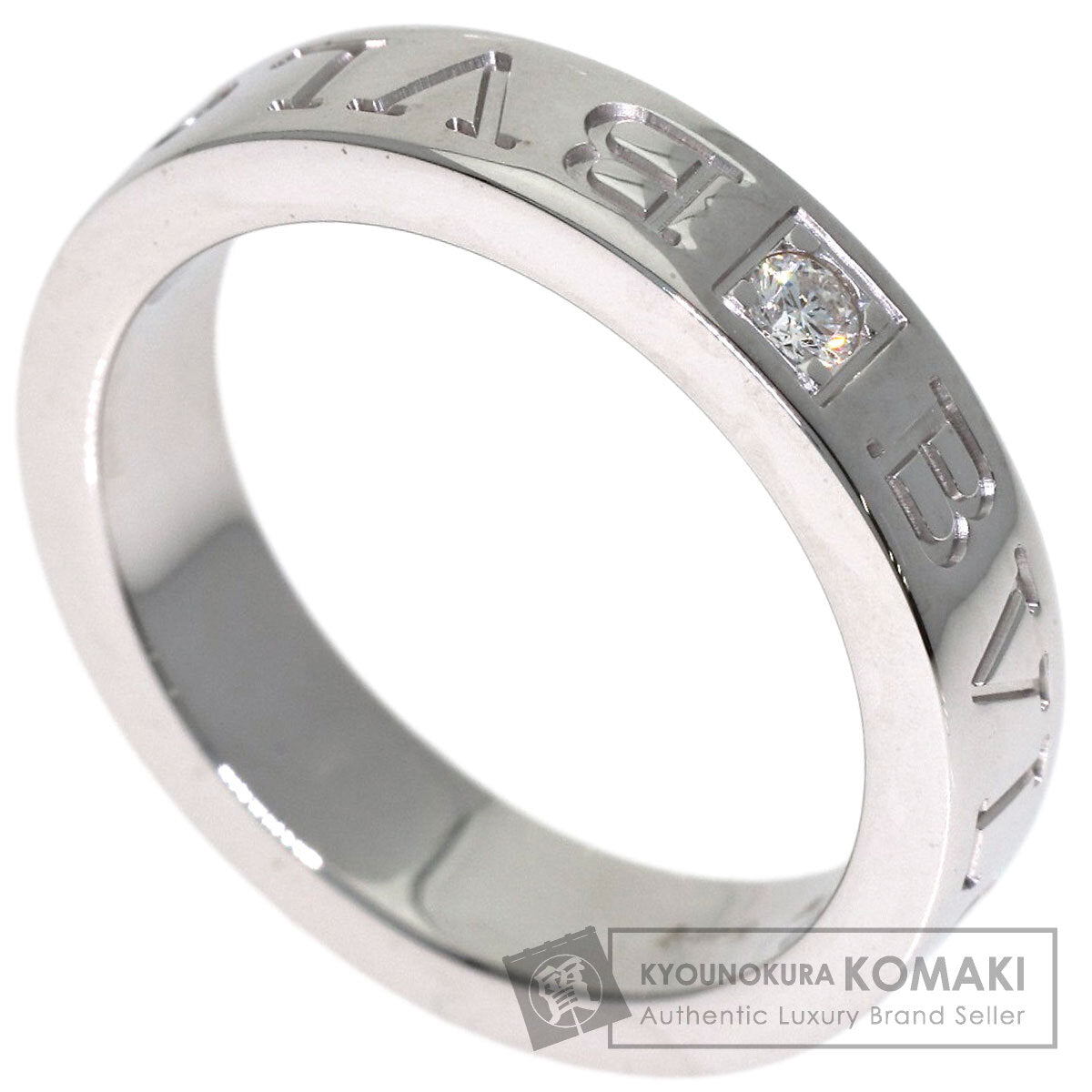 BVLGARI Double logo 1P Diamond Ring K18 White Gold Ladies [Used]