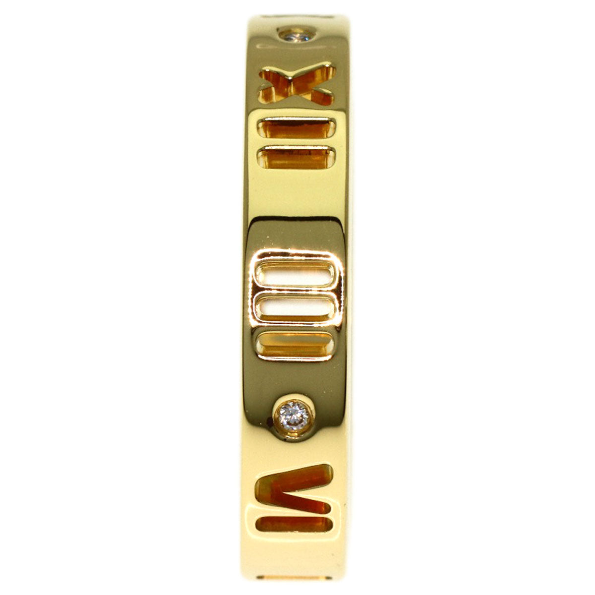 TIFFANY&Co. Pierced Atlas 4P Diamond Ring K18 Yellow Gold Ladies [Used]