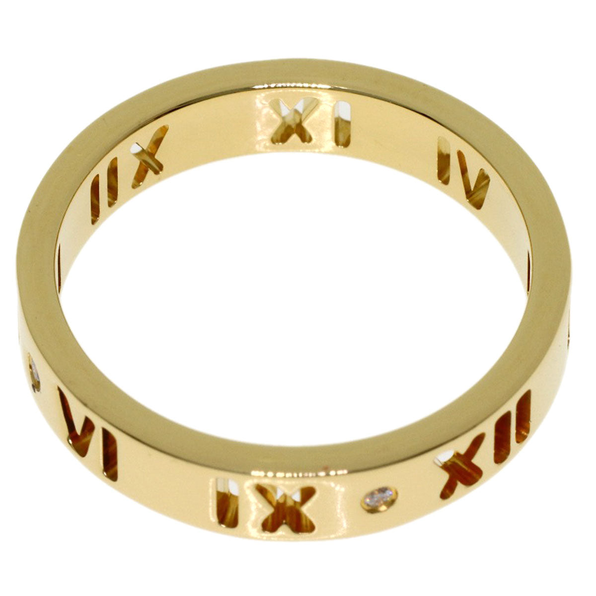 TIFFANY&Co. Pierced Atlas 4P Diamond Ring K18 Yellow Gold Ladies [Used]