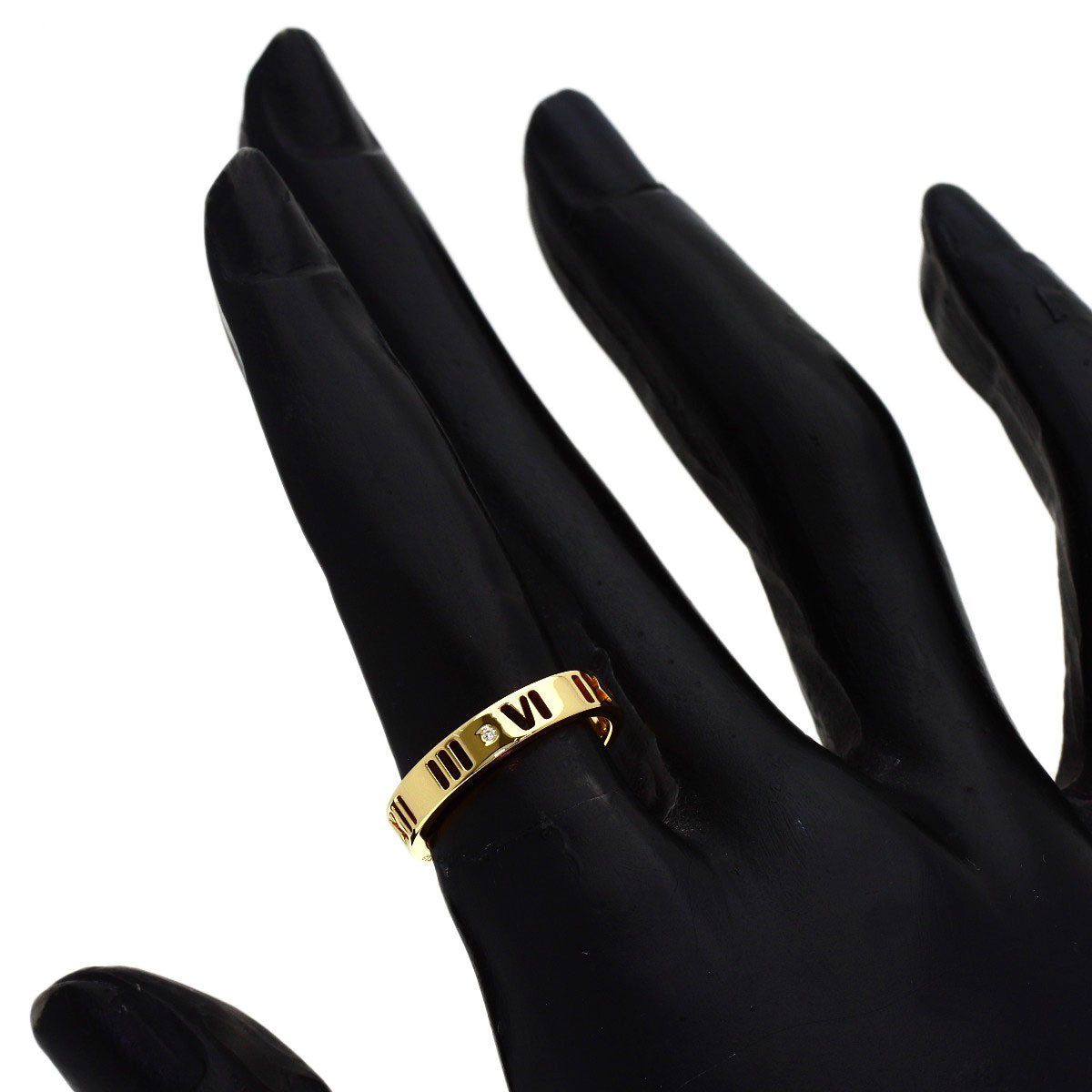 TIFFANY&Co. Pierced Atlas 4P Diamond Ring K18 Yellow Gold Ladies [Used]