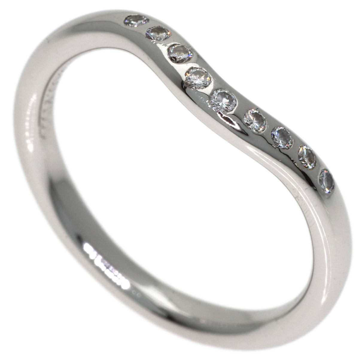 TIFFANY&Co. Curved band Diamond Ring Platinum PT950 Ladies [Used]