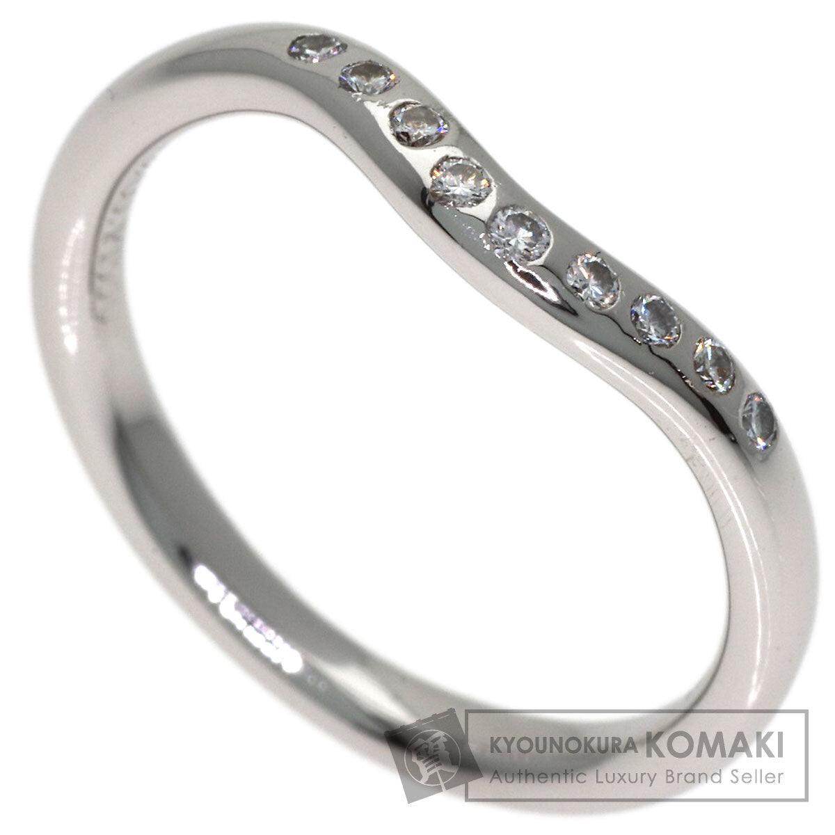 TIFFANY&Co. Curved band Diamond Ring Platinum PT950 Ladies [Used]