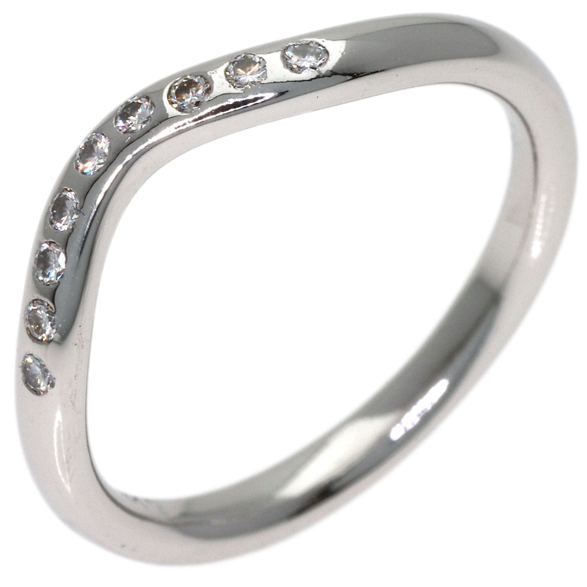 TIFFANY&Co. Curved band Diamond Ring Platinum PT950 Ladies [Used]