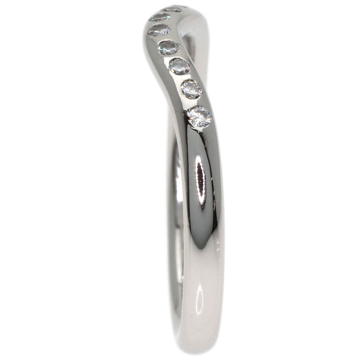 TIFFANY&Co. Curved band Diamond Ring Platinum PT950 Ladies [Used]