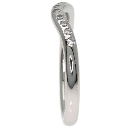 TIFFANY&Co. Curved band Diamond Ring Platinum PT950 Ladies [Used]