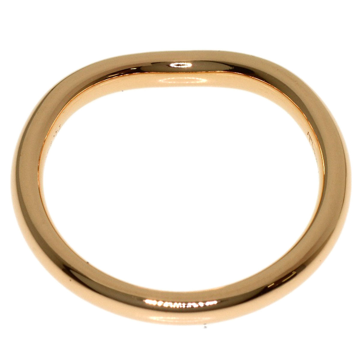 TIFFANY&Co. Curved band 3P Diamond Ring K18 Pink Gold Ladies [Used]