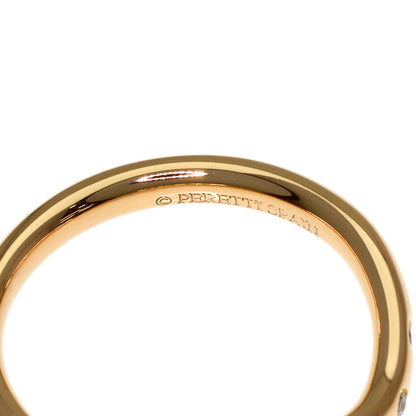 TIFFANY&Co. Curved band 3P Diamond Ring K18 Pink Gold Ladies [Used]