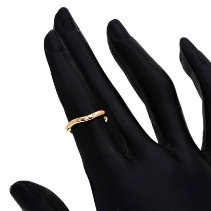 TIFFANY&Co. Curved band 3P Diamond Ring K18 Pink Gold Ladies [Used]