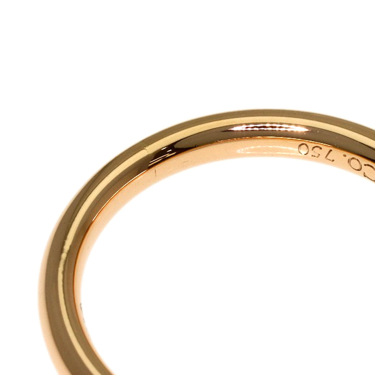 TIFFANY&Co. Curved band 3P Diamond Ring K18 Pink Gold Ladies [Used]