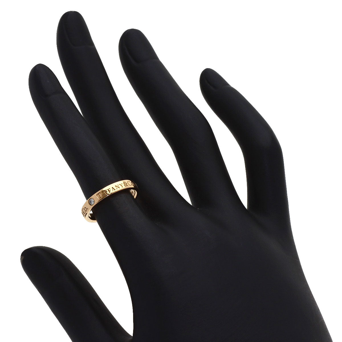 TIFFANY&Co. Flat band 3P Diamond Ring K18 Pink Gold Ladies [Used]