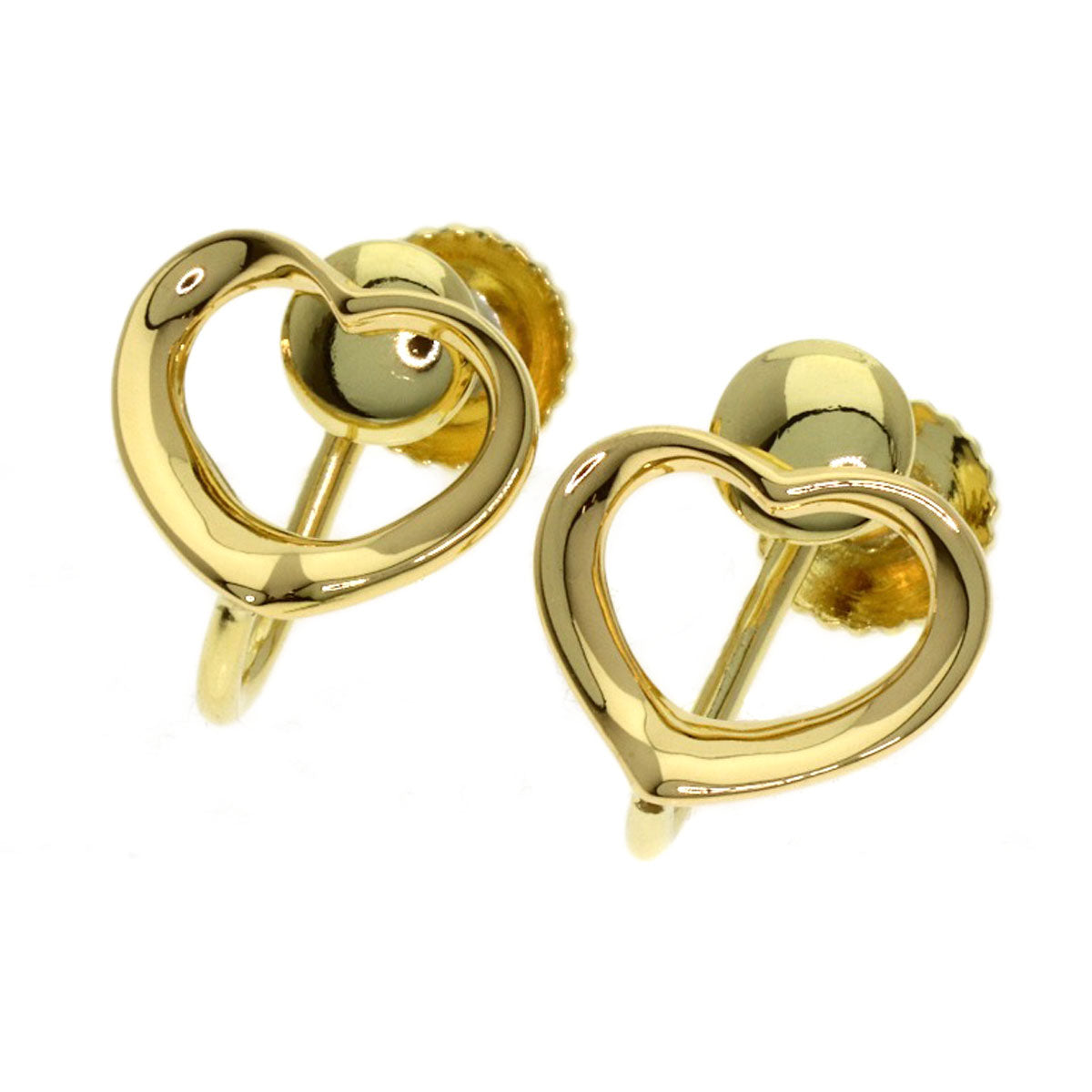 TIFFANY&Co. Open heart Earring K18 Yellow Gold Ladies [Used]