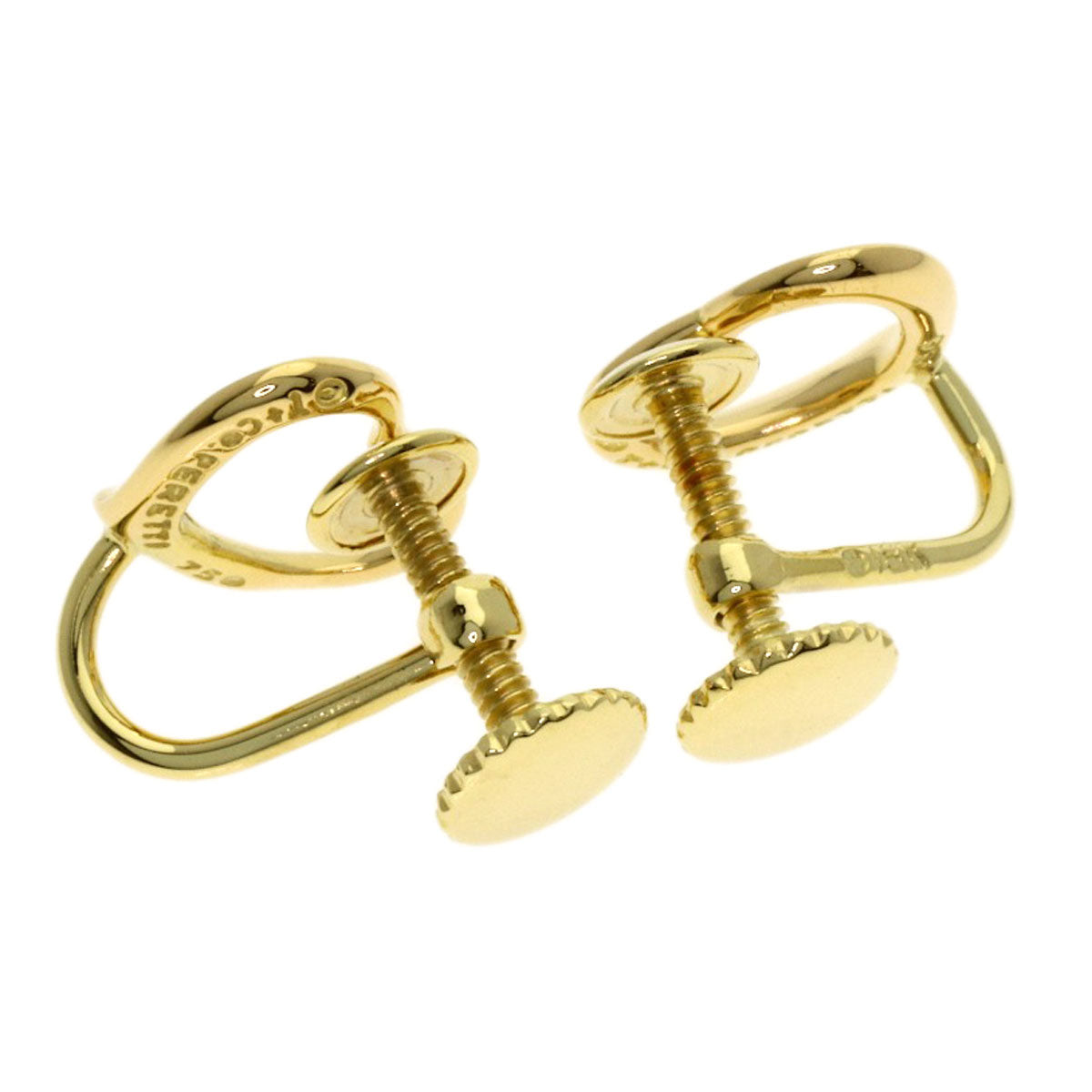 TIFFANY&Co. Open heart Earring K18 Yellow Gold Ladies [Used]