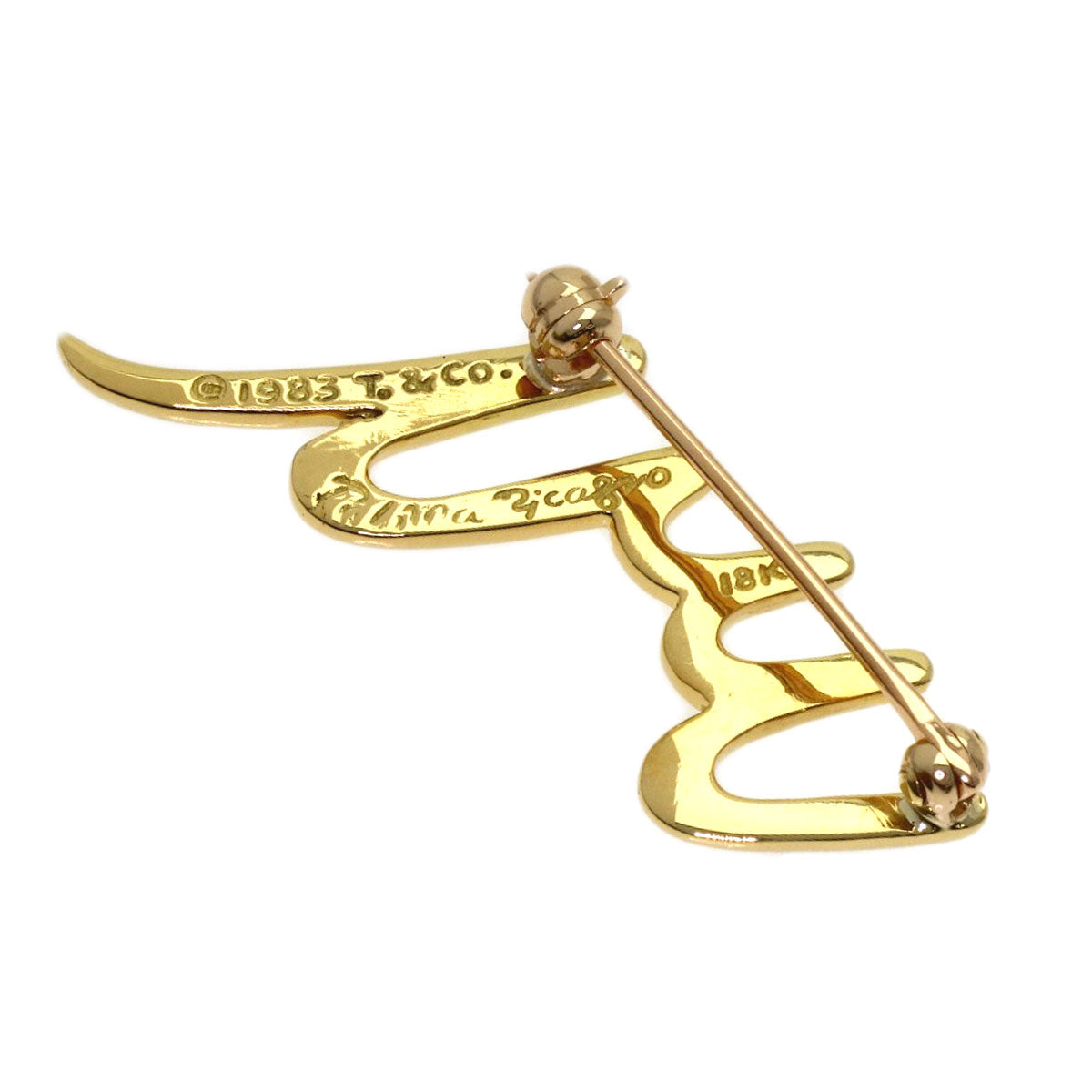 TIFFANY&Co. Paloma Picasso Brooch K18 Yellow Gold Ladies [Used]