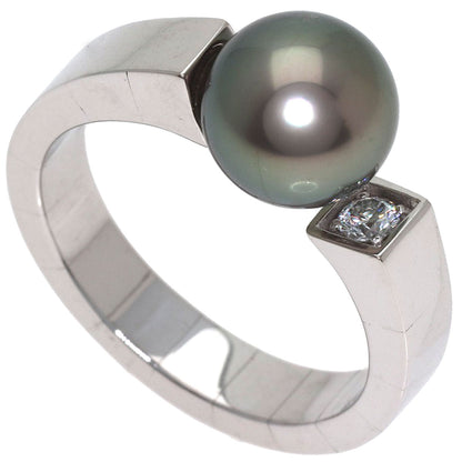 MIKIMOTO Pearl Pearl Diamond Ring K18 White Gold Ladies [Used]