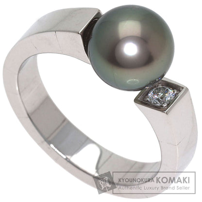 MIKIMOTO Pearl Pearl Diamond Ring K18 White Gold Ladies [Used]