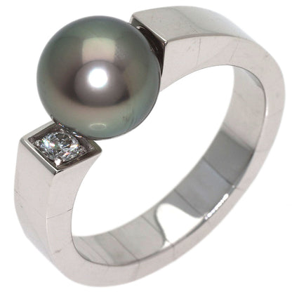 MIKIMOTO Pearl Pearl Diamond Ring K18 White Gold Ladies [Used]