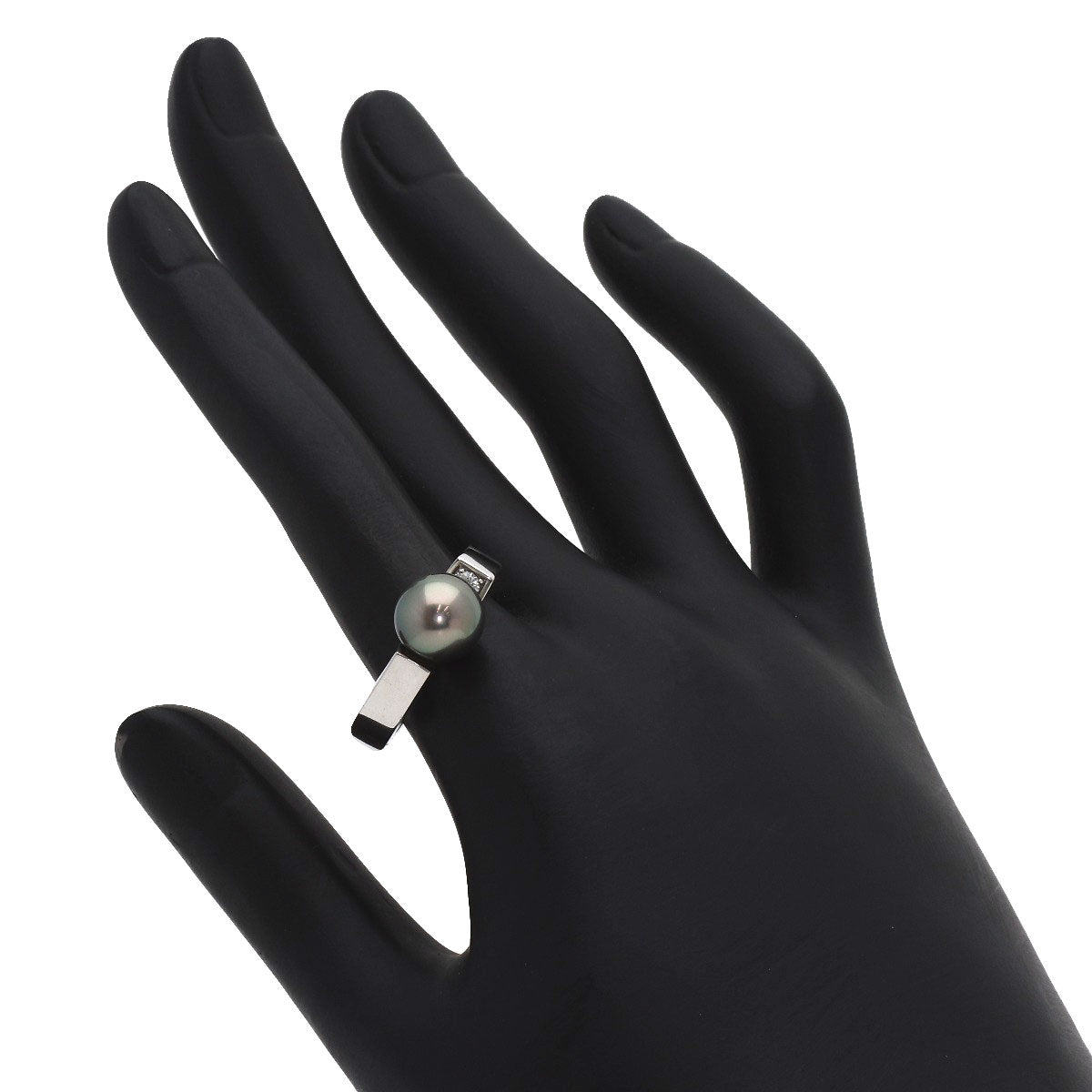 MIKIMOTO Pearl Pearl Diamond Ring K18 White Gold Ladies [Used]