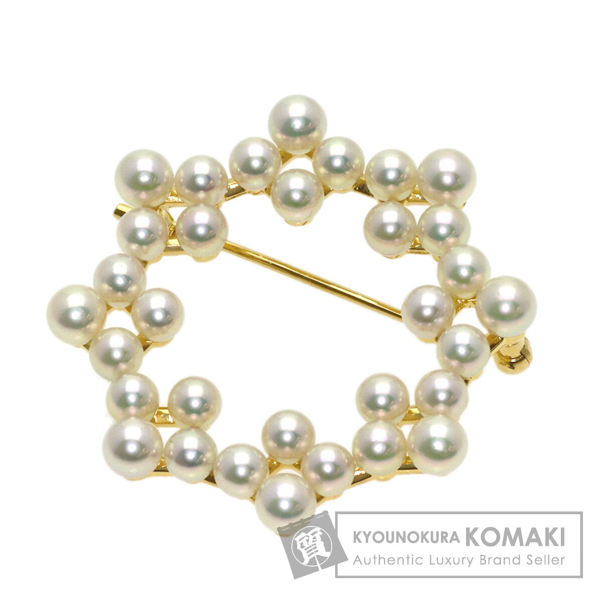 MIKIMOTO Pearl Pearl Brooch K18 Yellow Gold Ladies [Used]