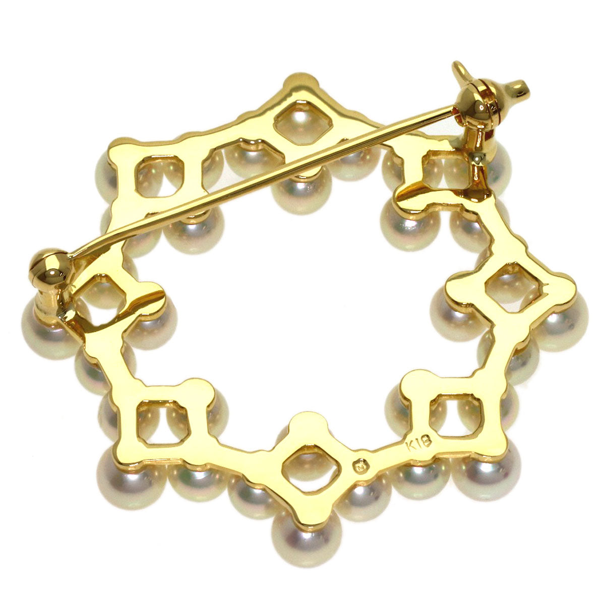 MIKIMOTO Pearl Pearl Brooch K18 Yellow Gold Ladies [Used]