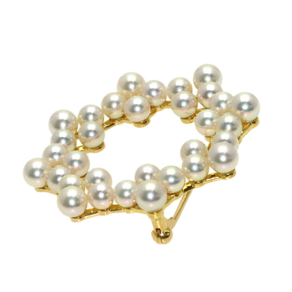 MIKIMOTO Pearl Pearl Brooch K18 Yellow Gold Ladies [Used]