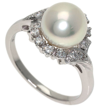 MIKIMOTO Pearl Pearl Diamond Ring Platinum PT950 Ladies [Used]