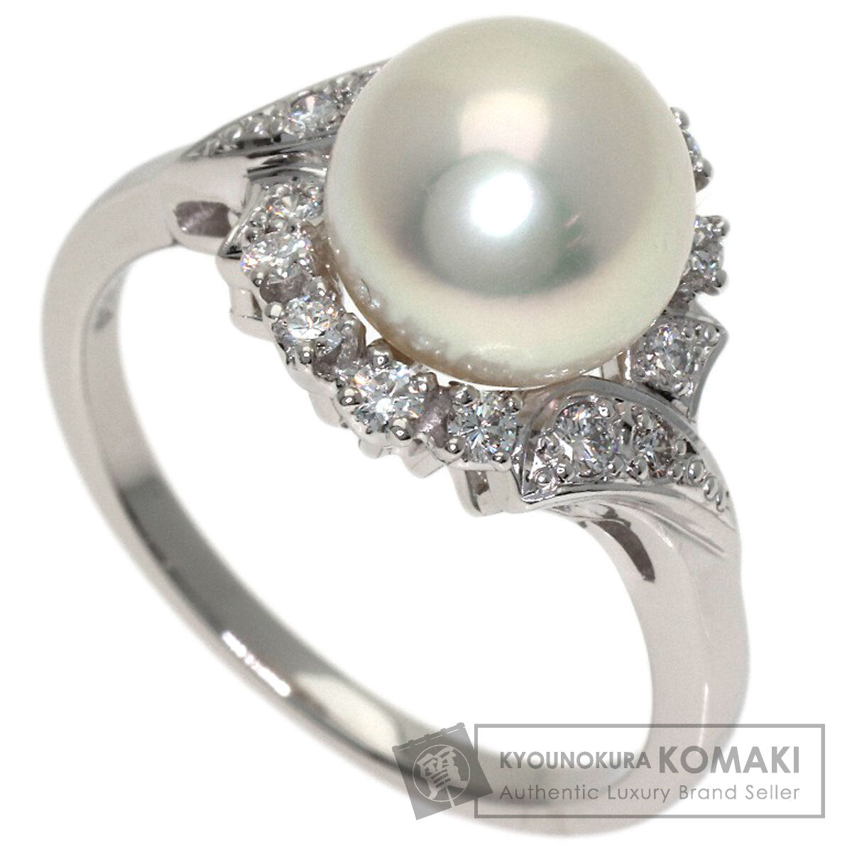 MIKIMOTO Pearl Pearl Diamond Ring Platinum PT950 Ladies [Used]