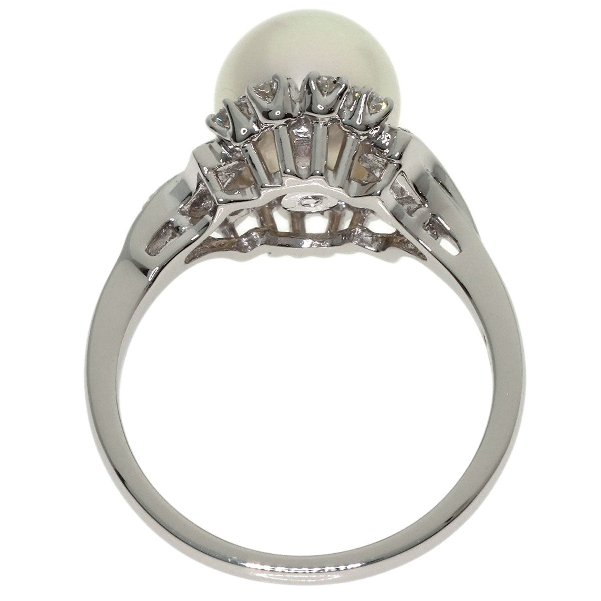 MIKIMOTO Pearl Pearl Diamond Ring Platinum PT950 Ladies [Used]