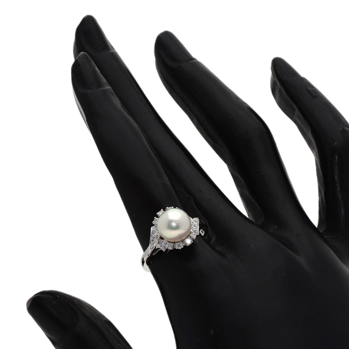 MIKIMOTO Pearl Pearl Diamond Ring Platinum PT950 Ladies [Used]