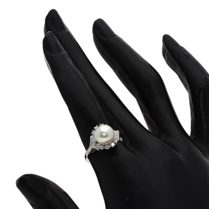MIKIMOTO Pearl Pearl Diamond Ring Platinum PT950 Ladies [Used]