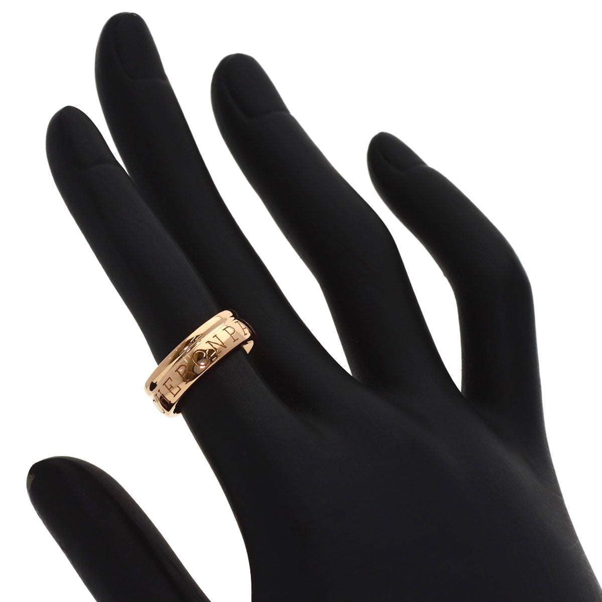 Boucheron logo Ring K18 Pink Gold Ladies [Used]
